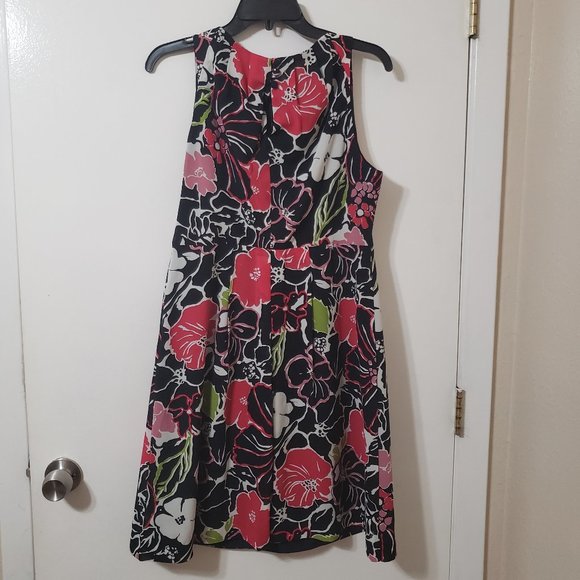 Pretty Navy Pinks & Green Floral Dress by Banana Republic Size 10 - Picture 5 of 9